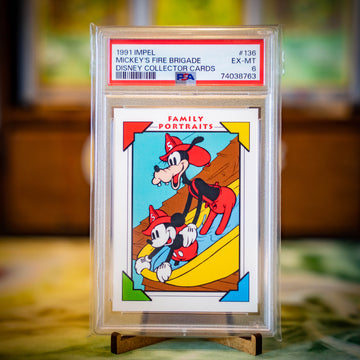 PSA 6 Mickey's Fire Brigade #136 1991 Impel Disney Collector Cards
